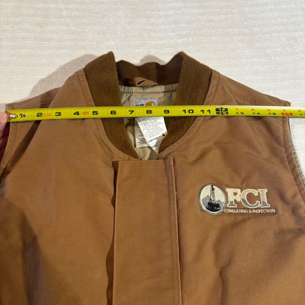 Carhartt FR Flame Resistant Duck Vest Brown Quilted Lining FRV036 BRN Large Reg - Picture 12 of 12